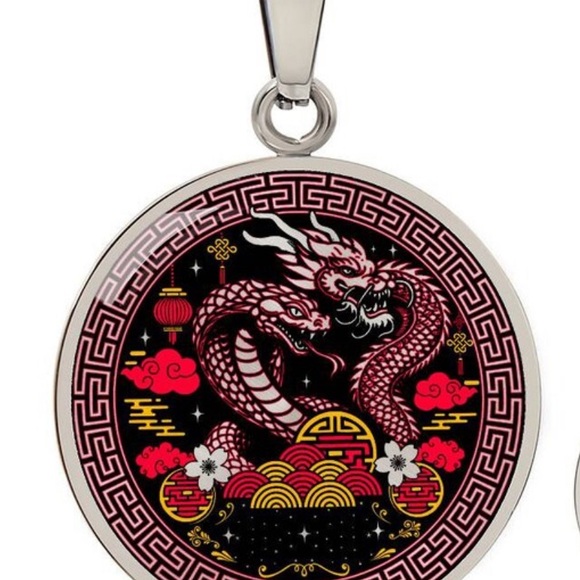Snake & Dragon Necklace, Chinese Zodiac Animal Jewelry Gift, Lunar New Year 24 - Picture 3 of 4